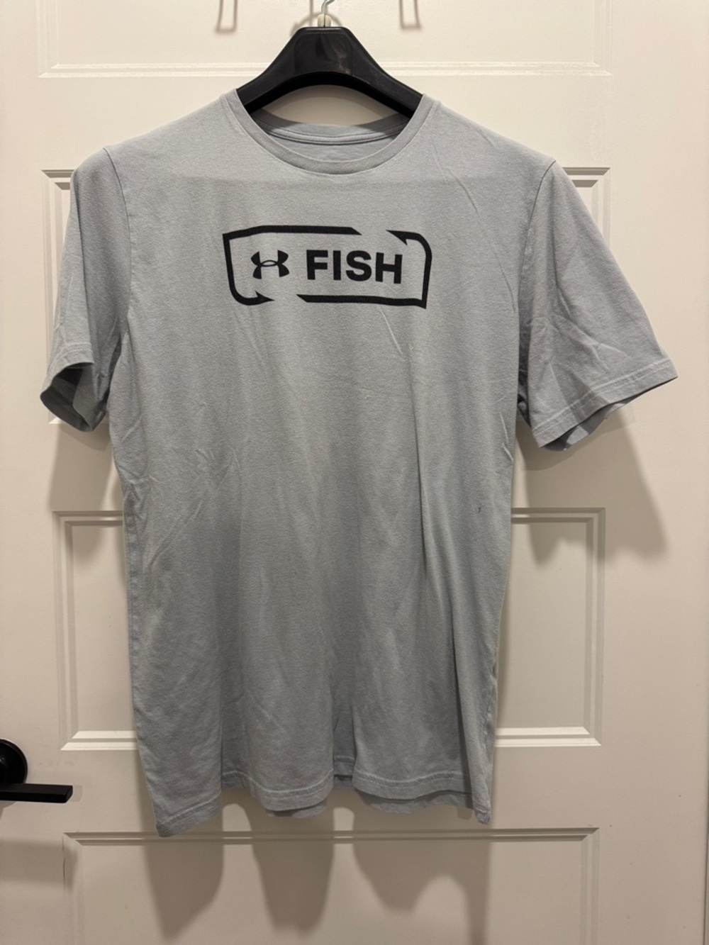 Under Armour Light Gray 'FISH' Logo Short Sleeve Tee